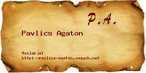 Pavlics Agaton névjegykártya
